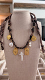 [Mocha Brown] Bandana Charm Necklace