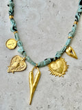 {Vintaged Olive/Turquoise} BANDANA CHARM
