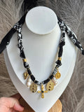 Black Bandana Charm Necklace
