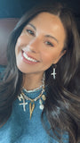 Silkies Bandana Necklace - Black & Green (5 Charms)