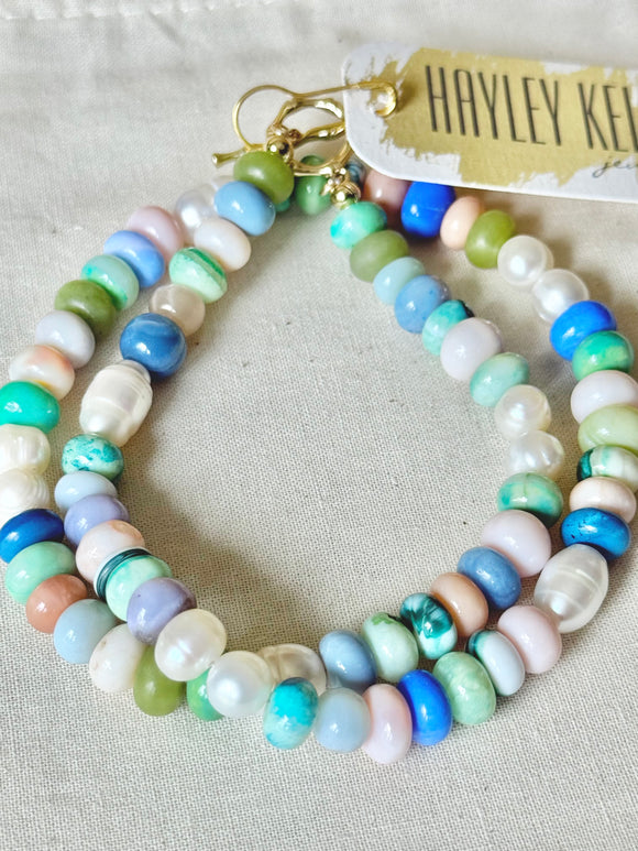 OPAL & Freshwater Pearl Necklace - “The Hamptons Vibe