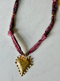 Cranberry Mauve - Large Hammered Bubble Heart