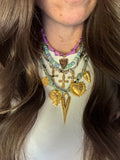 Cranberry Mauve - Large Hammered Bubble Heart
