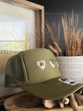 Concho "Jeweled" Trucker - [Olive & Silver]