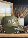 Concho "Jeweled" Trucker - [Army Green & Silver]