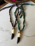 Bandana Bone/Horn Pendant Necklace