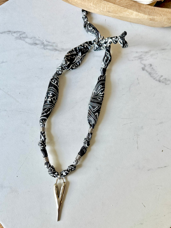 Silkies Bandana Necklace - Single Heart Pendant
