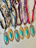Bandana Feather Pendant Necklace