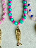Gemstone & Gold Fish Necklaces