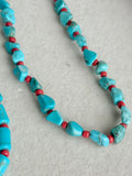 Beaded GEMSTONE Necklaces- Turquoise & Red