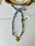 Vintaged Navy - Puff Heart Pendant
