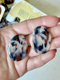 Black/Brown Blonde Tortoise Studs- (glossy)