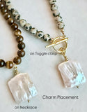 Beaded GEMSTONE & Pearl Pendant Necklaces (pick charm placement)