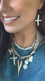 Silkies Bandana Necklace - Black & Green (5 Charms)