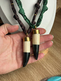 Bandana Bone/Horn Pendant Necklace
