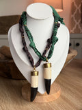 Bandana Bone/Horn Pendant Necklace