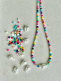 Dainty Beaded Glass Seed Bead & Barouqe Pearl Necklace