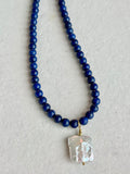 Beaded GEMSTONE & Pearl Pendant Necklaces (pick charm placement)