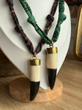 Bandana Bone/Horn Pendant Necklace