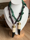 Bandana Bone/Horn Pendant Necklace