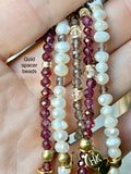 Petite Freshwater Pearl & Gemstone [Personalized] WORD BRACELETS