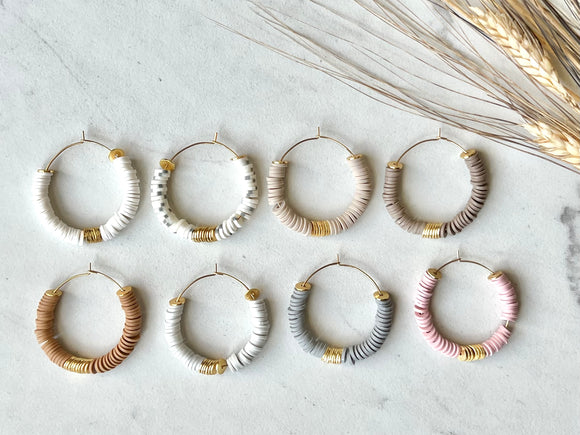the MINIMALIST Heishi Hoop