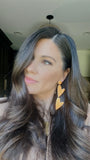 Metallic Double Heart Dangles